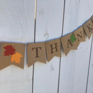 Thanksgiving Banner, Give Thanks Banner, Autumn Decor, Thanksgiving Decoration, Fireplace Mantel Decor, Fall Decoration, Food Table Backdrop