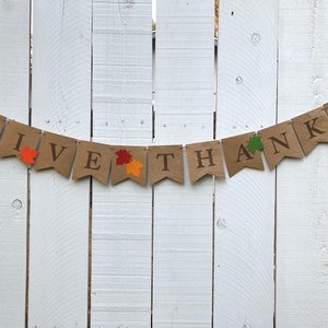 Thanksgiving Banner, Give Thanks Banner, Autumn Decor, Thanksgiving Decoration, Fireplace Mantel Decor, Fall Decoration, Food Table Backdrop