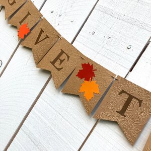 Thanksgiving Banner, Give Thanks Banner, Autumn Decor, Thanksgiving Decoration, Fireplace Mantel Decor, Fall Decoration, Food Table Backdrop