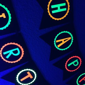 Neon Birthday Banner, Glow Party Banner, 80s Birthday Party, Black Light Party, Sweet 16 Glow Party, 80s Party, Retro Birthday, Skate Party