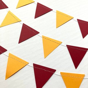 Maroon and Gold Graduation Party Bunting, Burgundy and Yellow Triangle Garland, University of Minnesota Dorm Decoration, Back to School