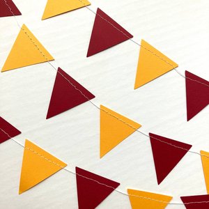 Maroon and Gold Graduation Party Bunting, Burgundy and Yellow Triangle Garland, University of Minnesota Dorm Decoration, Back to School