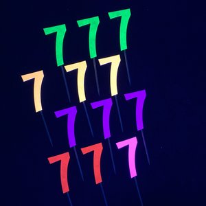 Set of 12 Retro Font Neon Glow Party Age Cupcake Toppers