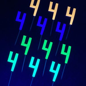 Set of 12 Retro Font Neon Glow Party Age Cupcake Toppers