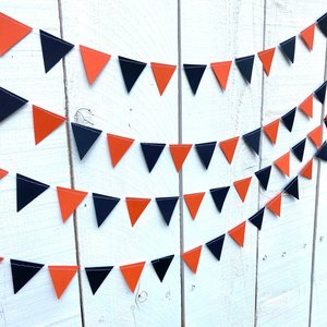Black and Orange Graduation Party Decoration, Triangle Graduation Bunting Garland, Oklahoma State, Oregon State, Occidental College