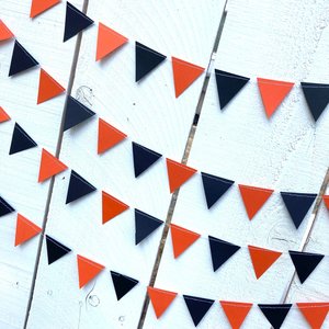 Black and Orange Graduation Party Decoration, Triangle Graduation Bunting Garland, Oklahoma State, Oregon State, Occidental College