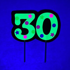 Neon Number Cake Topper, Glow Party Cake Topper, Neon Birthday Cake Topper, UV Reflective Cake Decoration, Fluorescent Neon Cake Decor