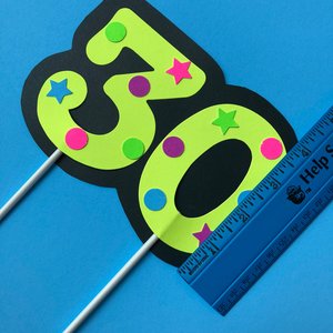 Neon Number Cake Topper, Glow Party Cake Topper, Neon Birthday Cake Topper, UV Reflective Cake Decoration, Fluorescent Neon Cake Decor