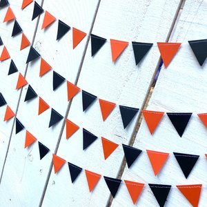 Black and Orange Graduation Party Decoration, Triangle Graduation Bunting Garland, Oklahoma State, Oregon State, Occidental College
