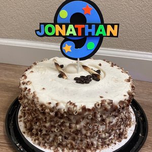 Blue Age Name Glow Party Cake Topper