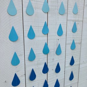 Ombré blue large raindrop garland, Blue ombré sprinkle garland, baby sprinkle, baby boy sprinkle decor, blue baby shower, boy baby shower