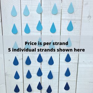 Ombré blue large raindrop garland, Blue ombré sprinkle garland, baby sprinkle, baby boy sprinkle decor, blue baby shower, boy baby shower