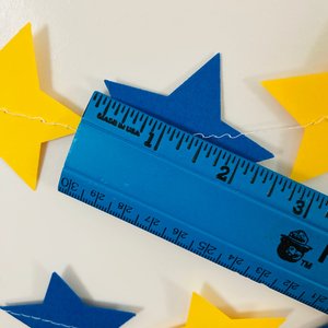 Royal Blue and Yellow Star Garland, Blue and Yellow Graduation Decoration, U of California Grad, U of Delaware Graduation, Dorm Decoration