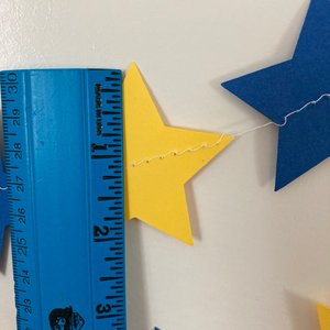 Royal Blue and Yellow Star Garland, Blue and Yellow Graduation Decoration, U of California Grad, U of Delaware Graduation, Dorm Decoration
