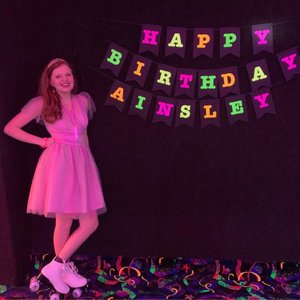 Large Neon Banner, Glow Party Birthday Banner, Personalized Sign, UV Reflective Decor, Black Light Decoration, 80s Party, Fluorescent Decor
