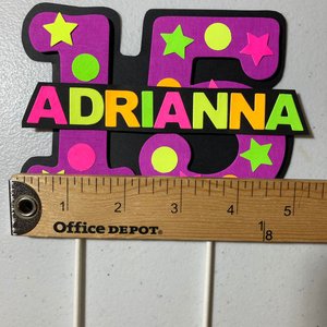 Neon Purple Glow Party Cake Topper, Blacklight Party Decor, Glow in the Dark Birthday, Quinceanera Cake, Personalized Topper, 15th Birthday