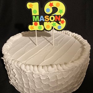 Glow Party Cake Topper, Neon Yellow Number, Birthday Decoration, Personalized Topper, Glow in the Dark Decor, Skate Party, Boy Teen Birthday