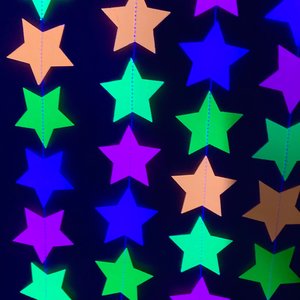 Neon Star Garland, Glow Party Decoration, Black Light Decor, Fluorescent Star Bunting, Sweet 16 Glow Party, 80s Party, Skate Birthday