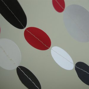Red Black and White Graduation Garland, Paper Circle Garland, Graduation Decoration, High School Grad Decor, College Graduation Decor