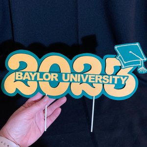 Baylor University Graduation Cake Topper, University Graduation, Graduation Party, Cake Decor, Class of 2023, Green and Gold, Grad Decor