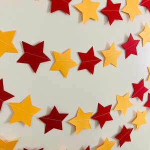 Star Graduation Paper Garland, Cardinal Red and Gold Star Bunting, Dorm Decor, Graduation Party Streamer, Southern California University