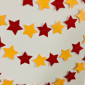Star Graduation Paper Garland, Cardinal Red and Gold Star Bunting, Dorm Decor, Graduation Party Streamer, Southern California University