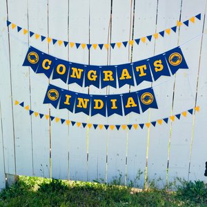 University of California Large Graduation Banner, CONGRATS Banner, Graduation Decor, UC Davis Grad, UC Berkeley Grad, Navy and Gold Decor