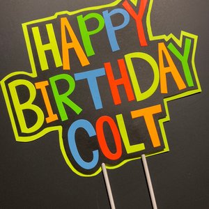 Boy Glow Party Cake Topper, Neon Birthday Cake Topper, Personalized Cake Topper, Glow in the Dark Cake Decor, Black Light Party Suplies