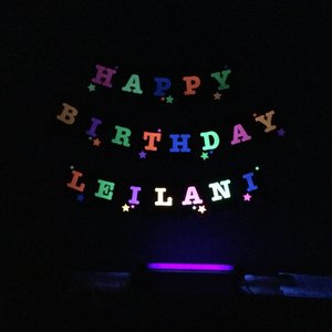 Neon Star Birthday Banner, Glow Party, Personalized Banner, Glow in the Dark Sign, UV Reflective, Black Light Decor, 80s Party, Skate Party
