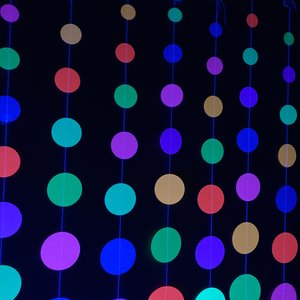Neon Hanging Garlands, Glow in the Dark Backdrop, Glowing Dots Wall Decor, Glow Party Decoration, Black Light Party, Neon Circles, 80s Party