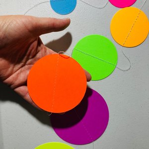 Neon Hanging Garlands, Glow in the Dark Backdrop, Glowing Dots Wall Decor, Glow Party Decoration, Black Light Party, Neon Circles, 80s Party