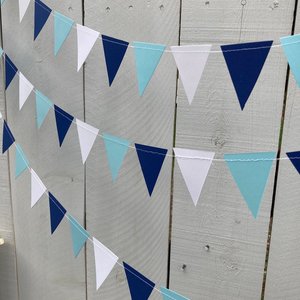 Boy Baby Shower Party Decoration, Navy and Light Blue Bunting, Baby Shower Garland, Paper Party Decor, Baby Sprinkle Food Table Backdrop