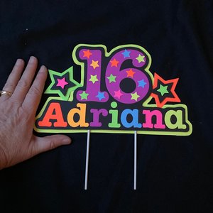 Glow Party Cake Topper, Neon Cake Topper, Birthday Cake Decor, Personalized Topper, Name Topper, Age Topper, Glow Party Decorations