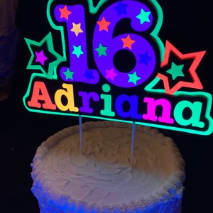 Glow Party Cake Topper, Neon Cake Topper, Birthday Cake Decor, Personalized Topper, Name Topper, Age Topper, Glow Party Decorations