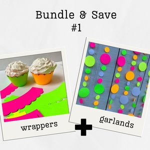Neon Cupcake Decor, One Dozen Standard Cupcake Wrappers, Glow in the Dark Party, Fluorescent Party Decor, Black Light Party, UV Reflective