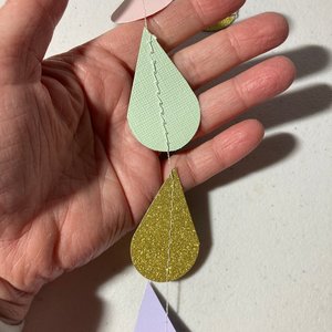 Gold Pink Mint Lavender Raindrop Baby Shower Garland, Pastel Raindrop Garland, Baby Sprinkle Decoration, Paper Drops, Hanging Raindrops