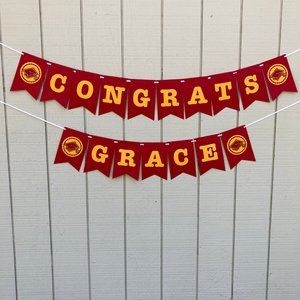 University of Southern California Large Graduation Banner, CONGRATS Banner, Graduation Decor, Cardinal Red and Gold Graduation Party Decor