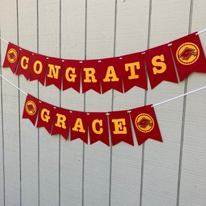 University of Southern California Large Graduation Banner, CONGRATS Banner, Graduation Decor, Cardinal Red and Gold Graduation Party Decor