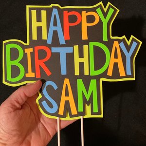 Boy Glow Party Cake Topper, Neon Birthday Cake Topper, Personalized Cake Topper, Glow in the Dark Cake Decor, Black Light Party Suplies