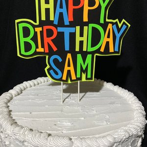 Boy Glow Party Cake Topper, Neon Birthday Cake Topper, Personalized Cake Topper, Glow in the Dark Cake Decor, Black Light Party Suplies