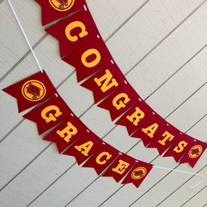 University of Southern California Large Graduation Banner, CONGRATS Banner, Graduation Decor, Cardinal Red and Gold Graduation Party Decor