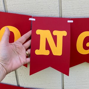 University of Southern California Large Graduation Banner, CONGRATS Banner, Graduation Decor, Cardinal Red and Gold Graduation Party Decor