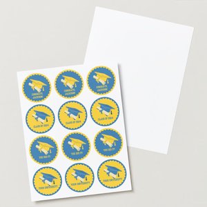Digital Download Editable Graduation Cupcake Toppers, UCLA Cupcake toppers, UCLA blue and gold colors, DIY Personalized Grad Party Decor