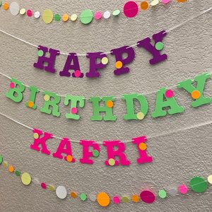 Glow Party Birthday Banner, Neon fluorescent birthday banner with garlands, UV Reflective Birthday Banner, Blacklight Party Sign, 80s Party