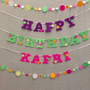 Glow Party Birthday Banner, Neon fluorescent birthday banner with garlands, UV Reflective Birthday Banner, Blacklight Party Sign, 80s Party