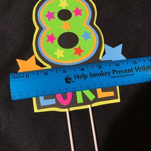 Personalized Neon Glow Party Cake Topper, Handmade Birthday Cake Decor, Custom Name and Age Topper, Glow Party Decorations, Retro 80s Party