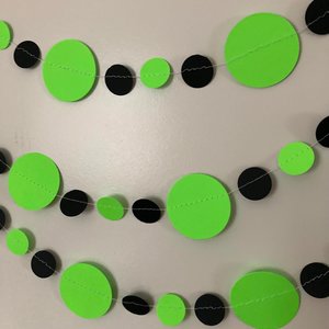 Neon green and black party garlands, Brat summer party, Paper circle bunting, brat Kamala summer celebration decoration, Charli xcx decor