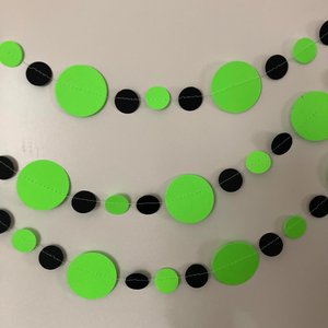 Neon green and black party garlands, Brat summer party, Paper circle bunting, brat Kamala summer celebration decoration, Charli xcx decor