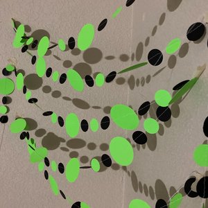 Neon Green and Black Halloween Party Garlands, Spooky Handmade Paper Circle Buntings, Brat summer party, Charli xcx decor, Eerie Glow Decor