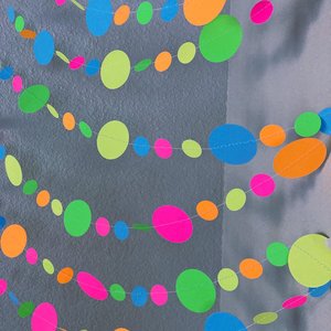 Glow Party Decorations, Neon garlands for black light party, 80s neon party decor, sweet 16 glow party, skate party decor